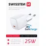 SWISSTEN Mini-Reiseladegerät GaN 25W PD USB-C Schnellladegerät für Telefone und Tablets