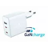 SWISSTEN Reise-Ladegerät GaN 70W 2×USB-C Schnellladegerät für Laptops und Telefone