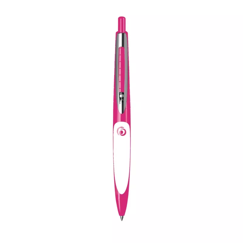 Clip-on einziehbarer Kugelschreiber Herlitz my.pen Pink Weiß Blau
