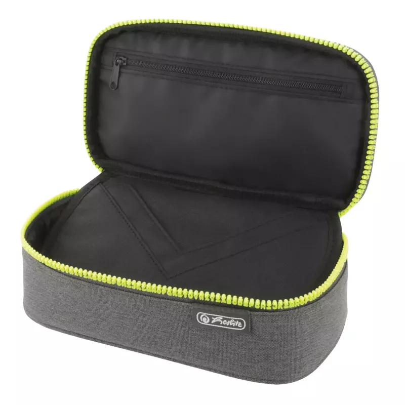 Federmäppchen Herlitz beatBox ABC Polyester Grau Gelb 225x120x70mm