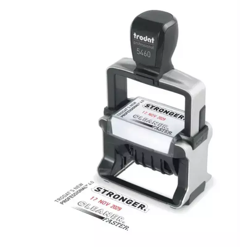 Selbstfärbender Text-/Datumsstempel Trodat 5117 — Abdruck 4 x 46 mm, Größe 89×52×160 mm