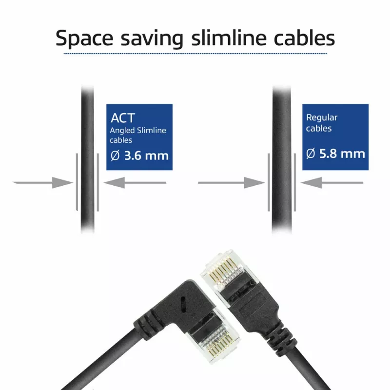 ACT Schwarz 1,5 Meter U/UTP CAT6A LSZH Slimline Patchkabel mit DC2951