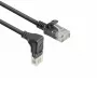 ACT Schwarz 5 Meter U/UTP CAT6A LSZH Slimline-Patchkabel mit RJ45-Steckern 90° abgewinkelt nach unten auf gerade