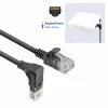 ACT Schwarz 5 Meter U/UTP CAT6A LSZH Slimline-Patchkabel mit RJ45-Steckern 90° abgewinkelt nach unten auf gerade