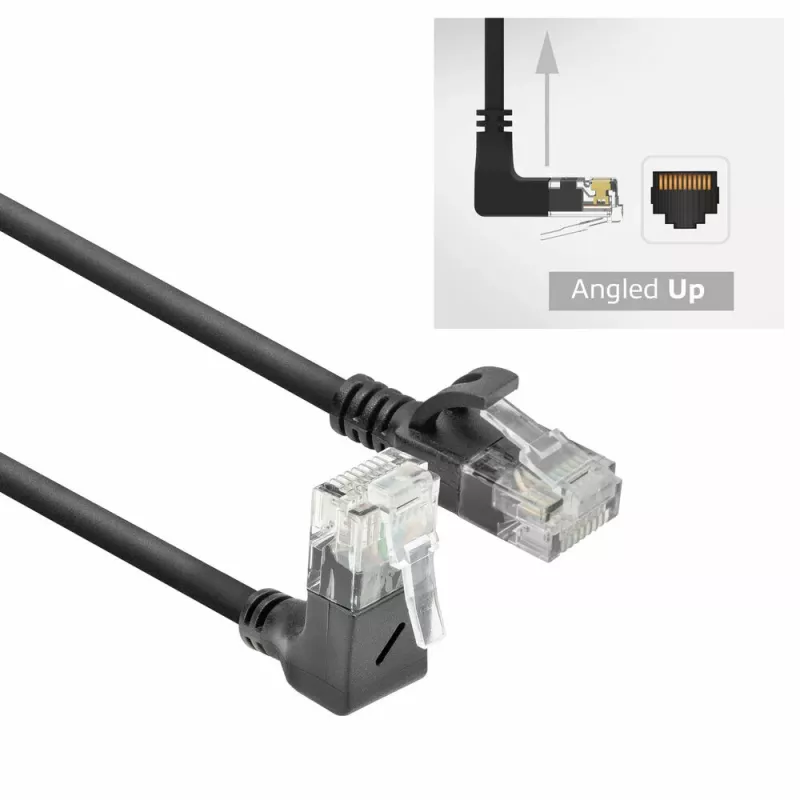 ACT Schwarz 3 Meter U/UTP CAT6A LSZH Slimline Patchkabel mit RJ45 DC4903