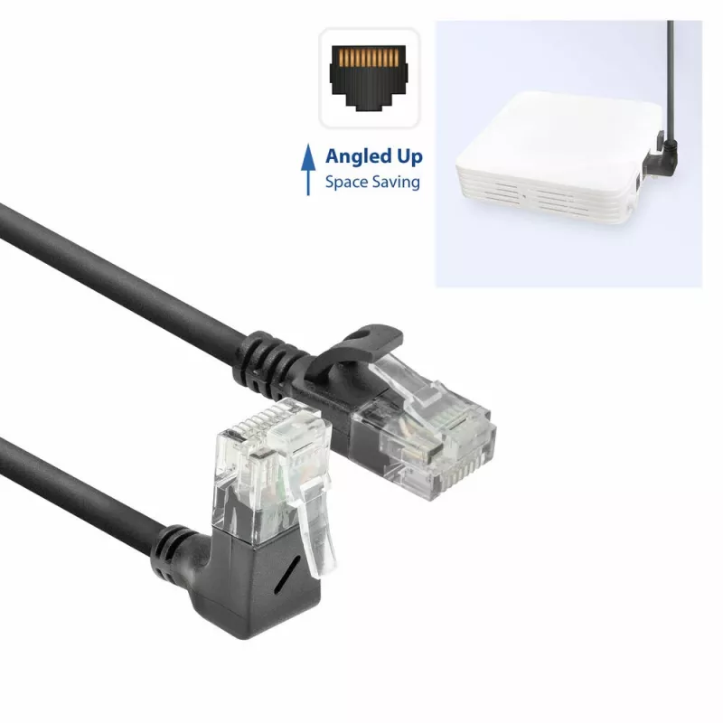 ACT Schwarz 3 Meter U/UTP CAT6A LSZH Slimline Patchkabel mit RJ45 DC4903