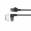 ACT 0,25 Meter U/UTP CAT6A LSZH Slimline Patchkabel mit RJ45-Steckern 90° abgewinkelt rechts auf gerade