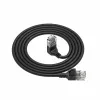 ACT Schwarz 0,5 Meter U/UTP CAT6A LSZH Slimline Patchkabel mit RJ45-Steckern, 90° abgewinkelt nach oben auf gerade