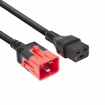 ACT Powercord C19 IEC Lock C20 IEC Lock Dual Locking schwarz 2 m 250 V 16 A