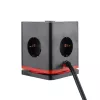 Stromverteilerwürfel Olympia SW 1000 mit 3 Steckdosen, 1,5 m Kabel, 230 V, 16 A, Schwarz/Rot