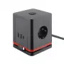 Stromverteilerwürfel Olympia SW 1000 mit 3 Steckdosen, 1,5 m Kabel, 230 V, 16 A, Schwarz/Rot
