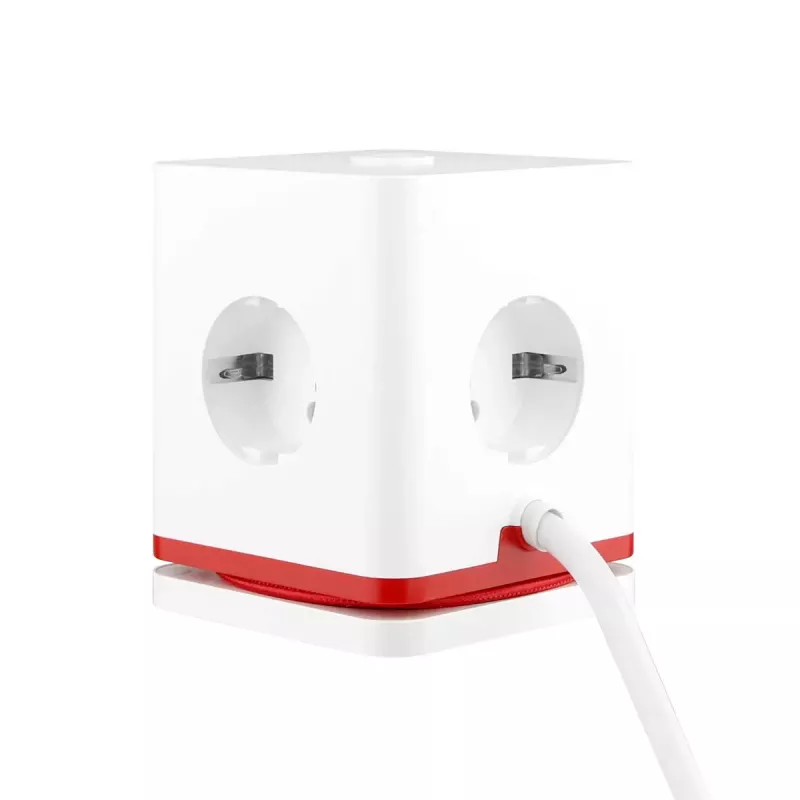 Power-Erweiterungswürfel Olympia SW 1000 – 3 AC-Steckdosen, 1,5 m Kabel, 230 V/16 A, rot und weiß