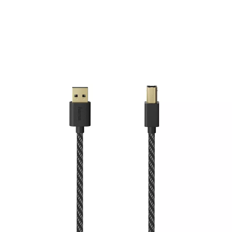 Hama 00201001 USB-Kabel USB 2.0 1,5 m USB A USB B Schwarz, Silber