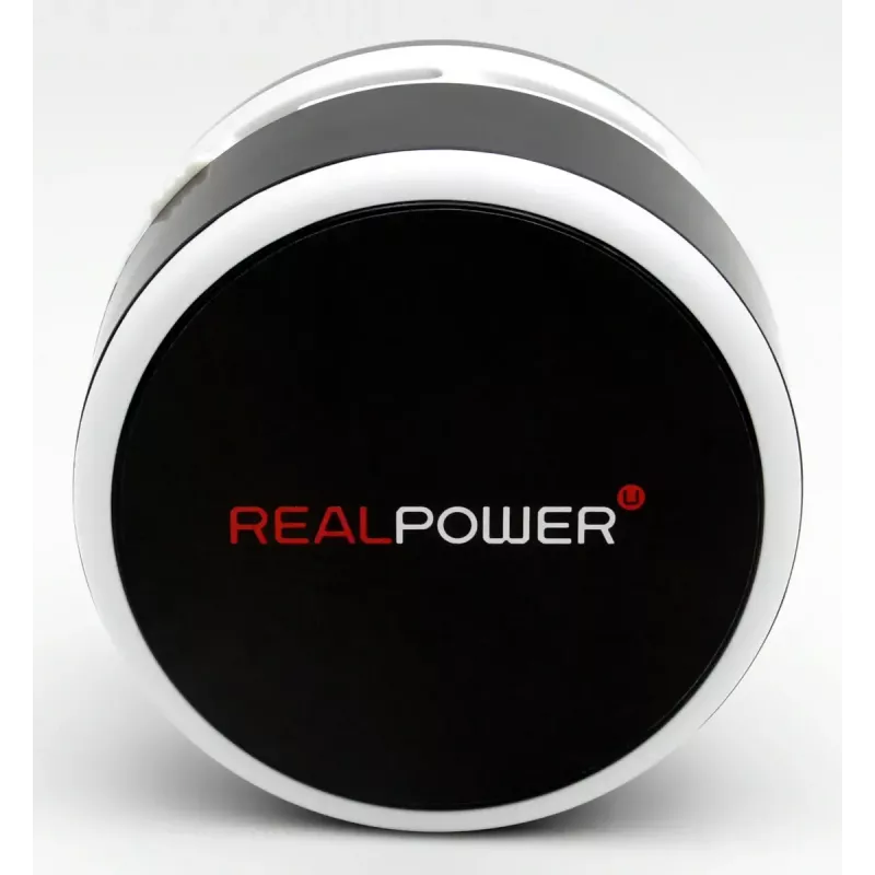 Handstaubsauger RealPower Mini Hoover-1 — Batteriebetrieben, Trockenreinigung, beutellos, AA-Batterien, 90 min Laufzeit, Schwarz/Weiß