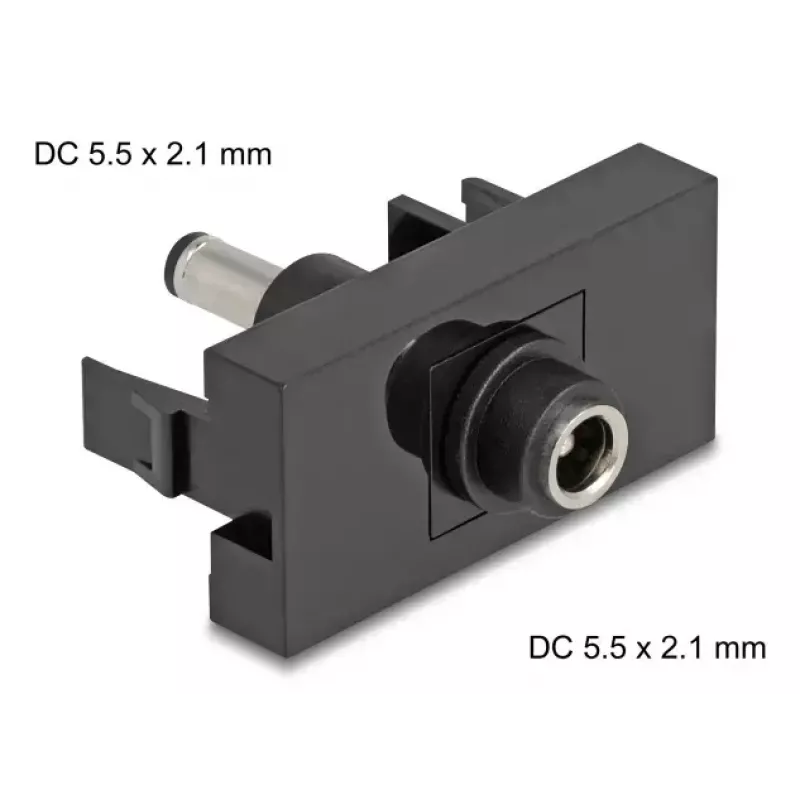 DeLOCK Easy 45 Steckdose DC Schwarz Buchse Stecker 45mm