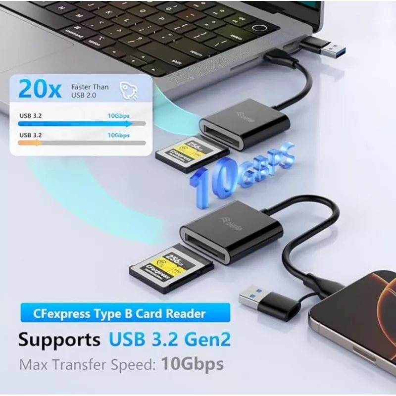 Card Reader Equip 245461 USB 3.2 Gen 2 Type-C Schwarz CFexpress 2.0