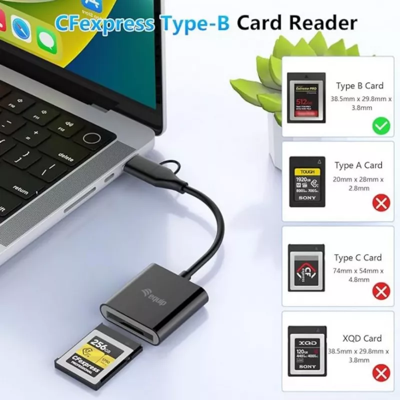 Card Reader Equip 245461 USB 3.2 Gen 2 Type-C Schwarz CFexpress 2.0
