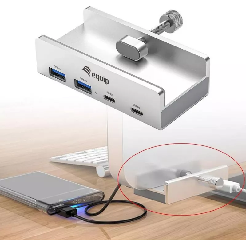 Equip 128967 Schnittstellen-Hub USB 3.2 Gen 1 (3.1 Gen 1) Typ-A 5000 Mbit/s Aluminium