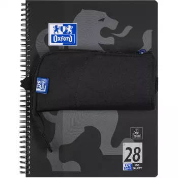 Weiches Federmäppchen Oxford 400183590 Schwarz 220x70x90 mm