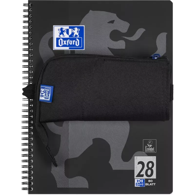 Weiches Federmäppchen Oxford 400183590 Schwarz 220x70x90 mm