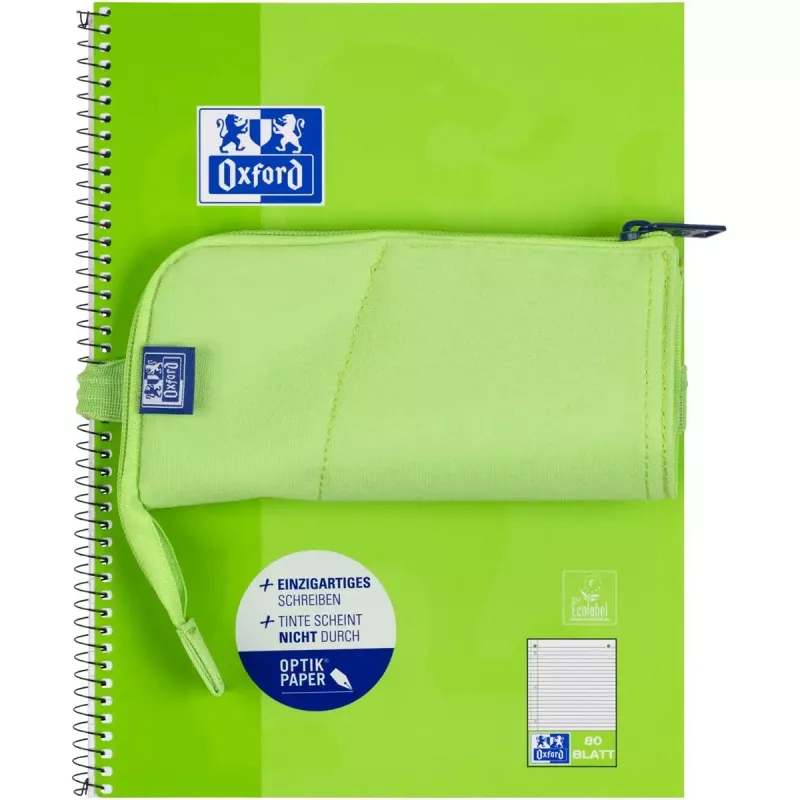 Weiches Federmäppchen Oxford 400183591 Grün 220x70x90 mm