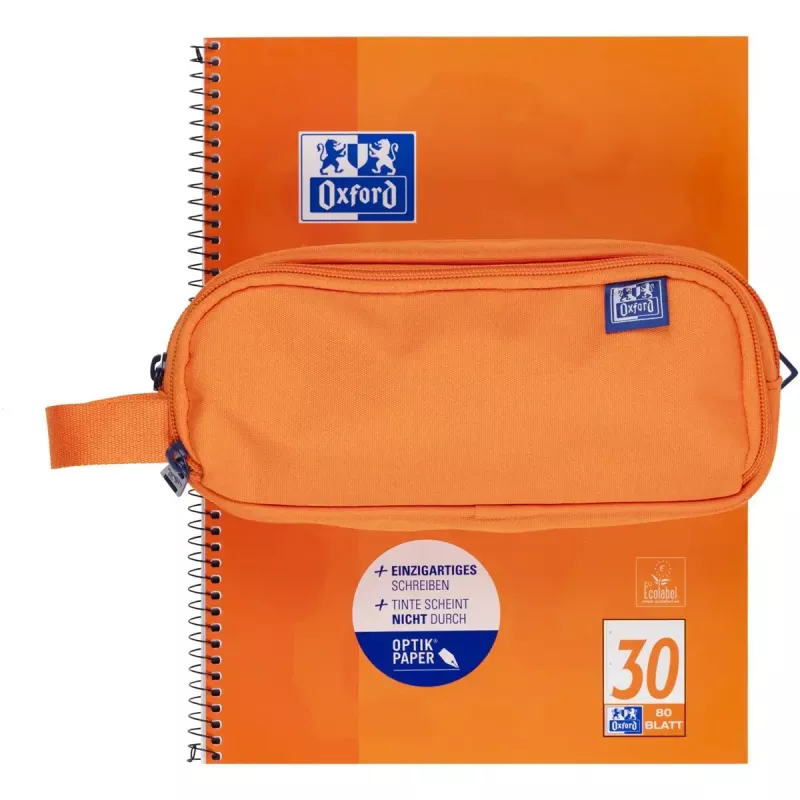 Weiches Federmäppchen Oxford 400183506 Orange 220x70x90 mm