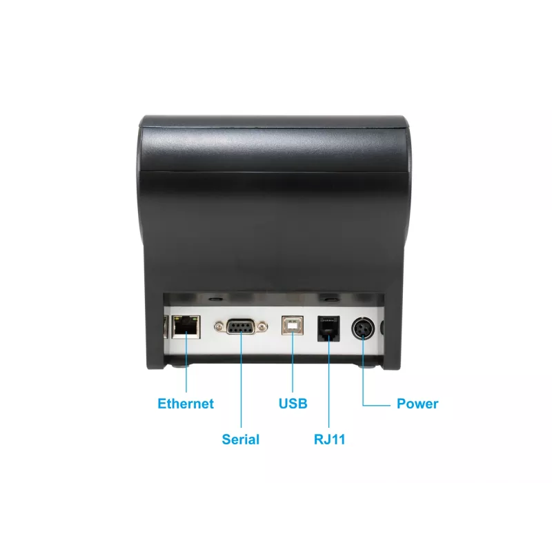 Thermo-Bondrucker für Kassenzettel EQUIP 58/80 mm mit automatischem Abschneider, USB/Ethernet/Seriell, Kassenschublade, 203x203 DPI