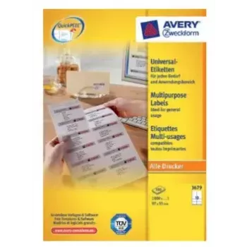 Druckeretiketten Avery 3679 Weiß