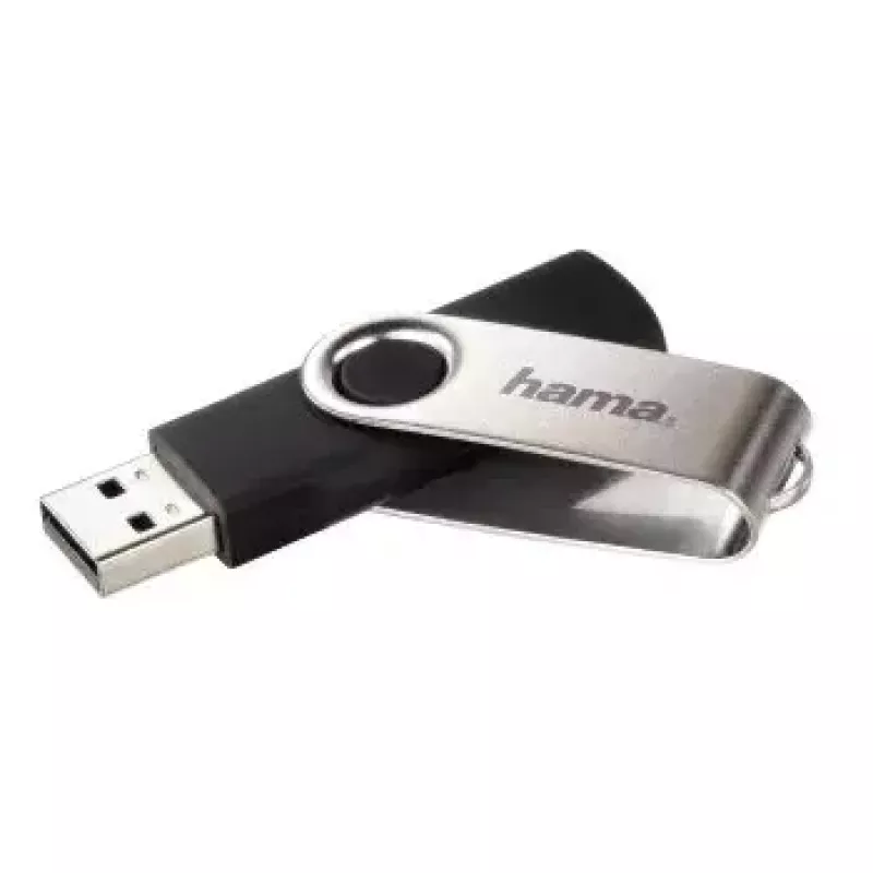 Hama 8GB Rotate USB-Stick USB Typ-A 2.0 Schwarz, Silber