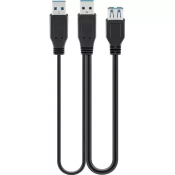 USB-Kabel Goobay 3.0 0,3 m USB 3.2 Gen 1 2x USB A Schwarz