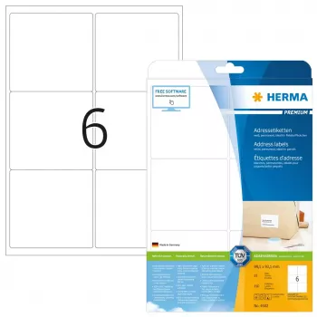 Adressetiketten Premium HERMA 4502 A4 99,1x93,1 mm