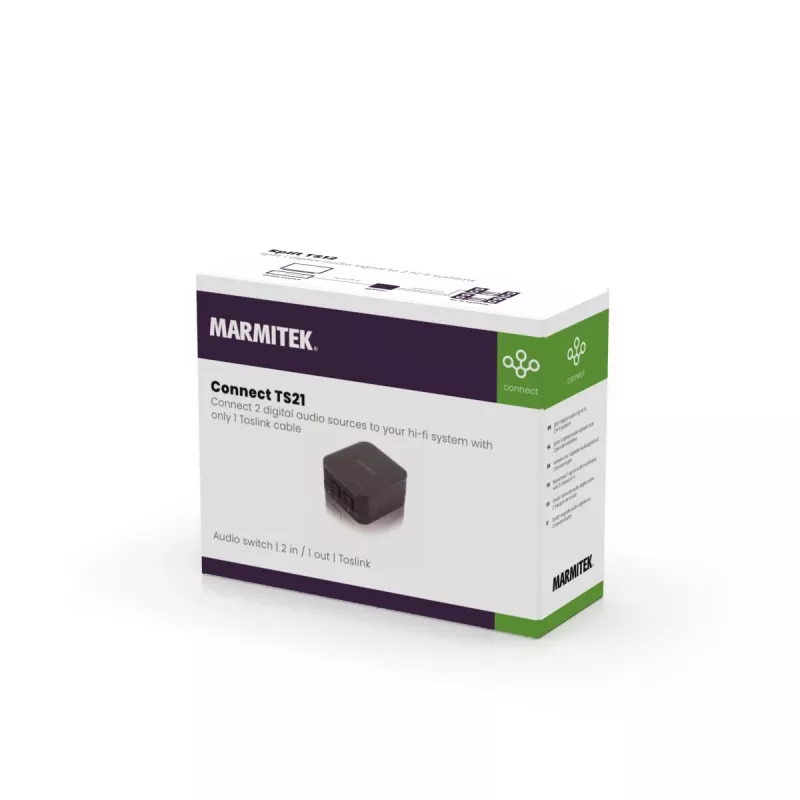 Marmitek Connect TS21 - Optischer Umschalter - 2 Ein / 1 Aus - Toslink