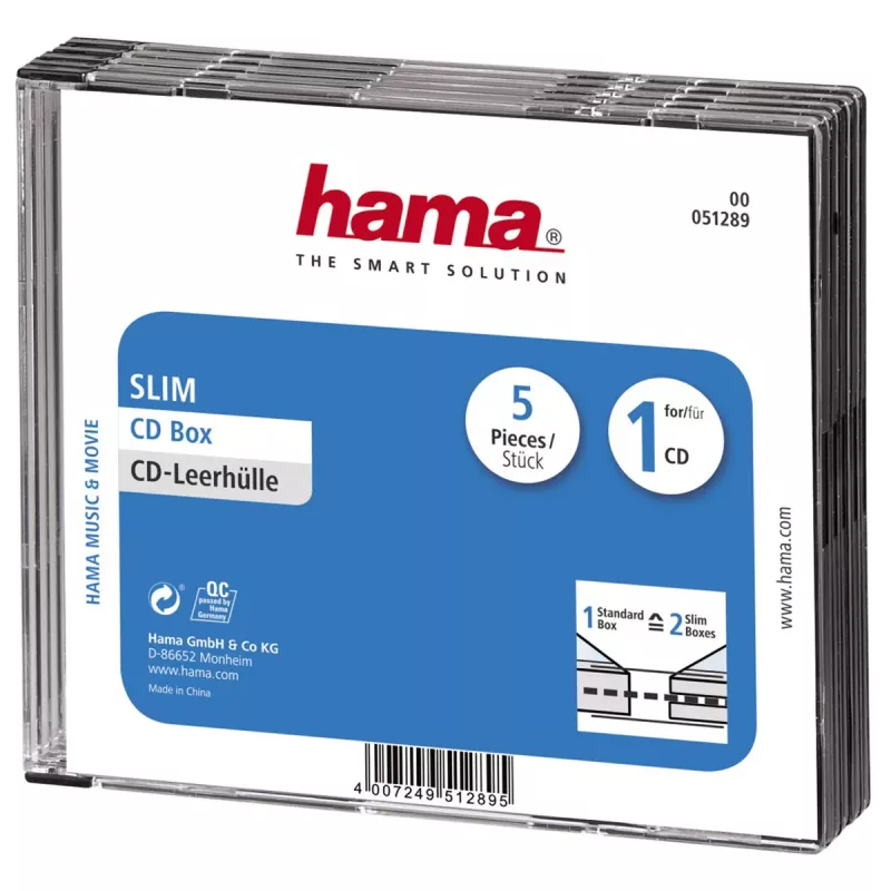 Hama CD schlank Jewel Case 1 discs Transparent