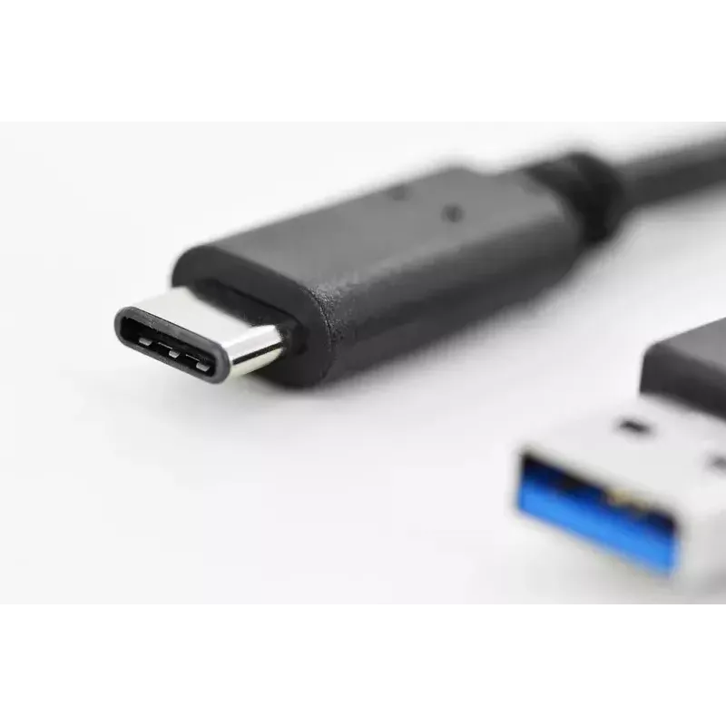 USB-Kabel Digitus DK-300136-010-S USB 2.0 1 m USB C USB A Schwarz