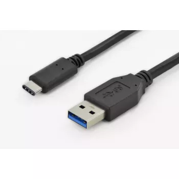 USB-Kabel Digitus DK-300136-010-S USB 2.0 1 m USB C USB A Schwarz