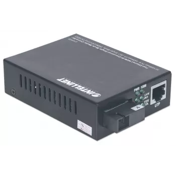 Intellinet Fast Ethernet WDM Bidirektionaler Singlemode-Medienkonverter, 10/100Base-TX zu 100Base-FX (SC) Singlemode, 20 km, WDM (Rx1310/Tx1550)