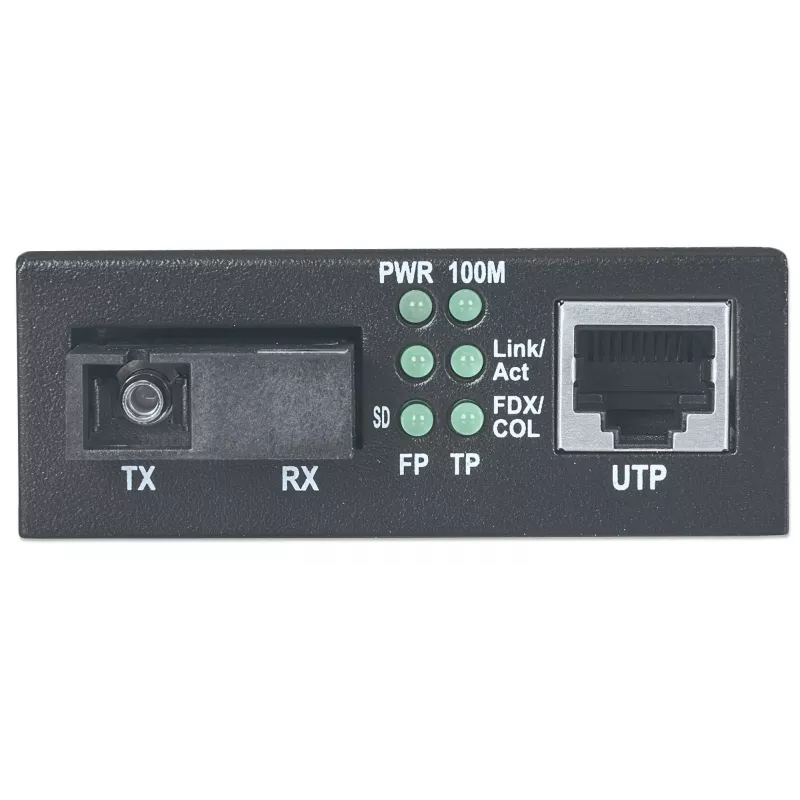 Intellinet Fast Ethernet WDM Bidirektionaler Singlemode-Medienkonverter, 10/100Base-TX zu 100Base-FX (SC) Singlemode, 20 km, WDM (Rx1310/Tx1550)
