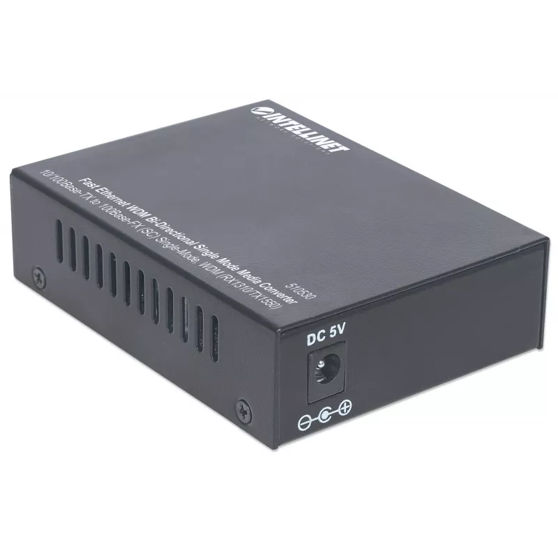 Intellinet Fast Ethernet WDM Bidirektionaler Singlemode-Medienkonverter, 10/100Base-TX zu 100Base-FX (SC) Singlemode, 20 km, WDM (Rx1310/Tx1550)