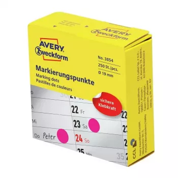 Avery 3854 selbstklebendes Etikett Rund Permanent Magenta 250 Stück