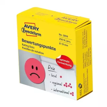 Avery 3859 selbstklebendes Etikett Kreis Permanent Rot 250 Stk.
