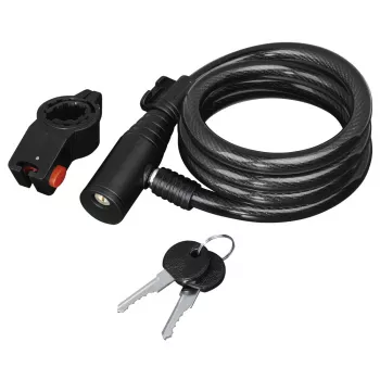 Hama 00178110 Fahrradschloss Schwarz 1200 mm Kabelschloss