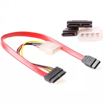 ACT Micro SATA(6+7) female - SATA(7) female + 5,25 inch male (4 pins) 0,30 m