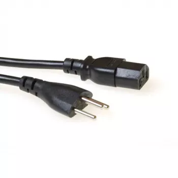 Netzkabel ACT Powercord Schweizer Stecker - C13 schwarz 2,5 m