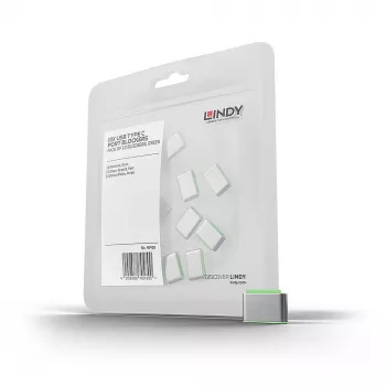 Lindy USB Typ C Port-Blocker (ohne Schlüssel) – 10er-Pack, Grün