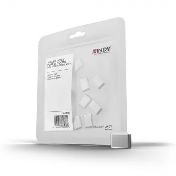 Lindy USB-Typ-C-Portblocker (ohne Schlüssel) – 10er-Pack, Weiß