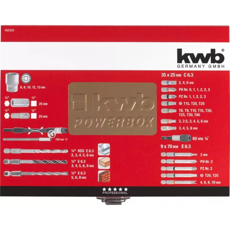 Bohrer-Set KWB 106300 67-tlg.