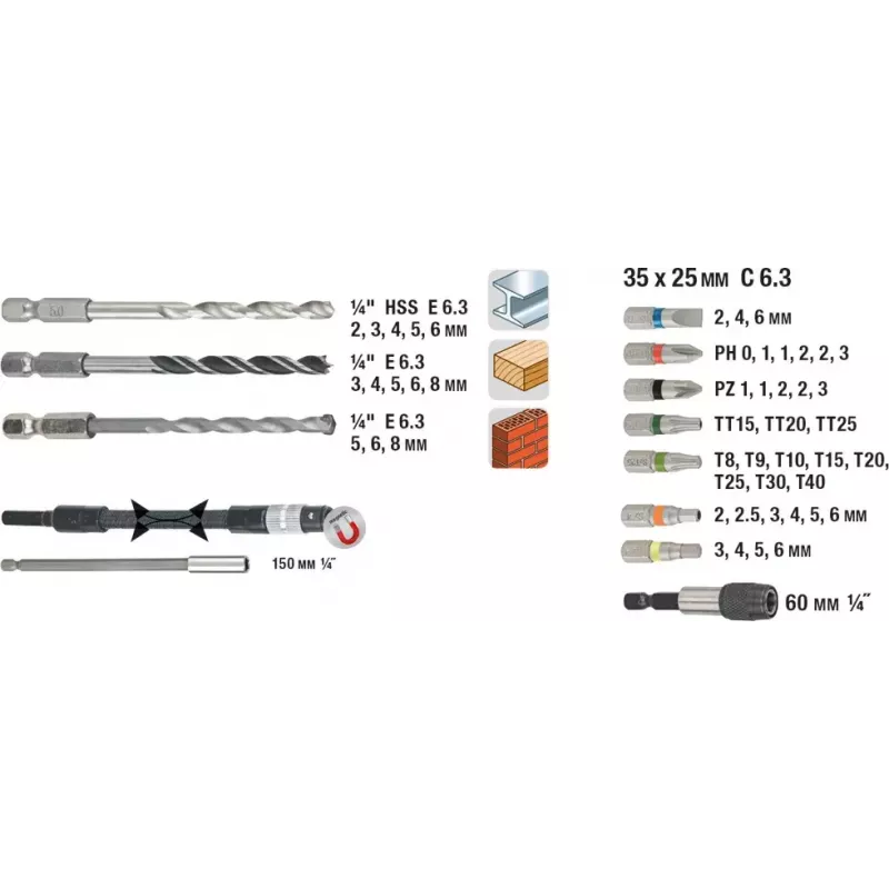Bohrer-Set KWB 106300 67-tlg.
