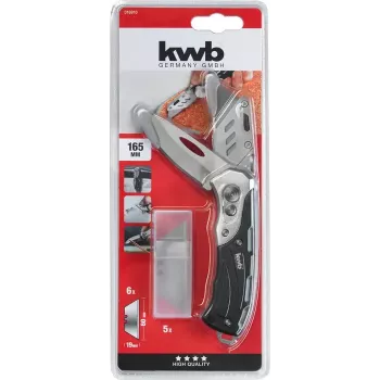 Multitool-Messer KWB 016910 Feststellbares Klingenmesser Schwarz Drop-Point