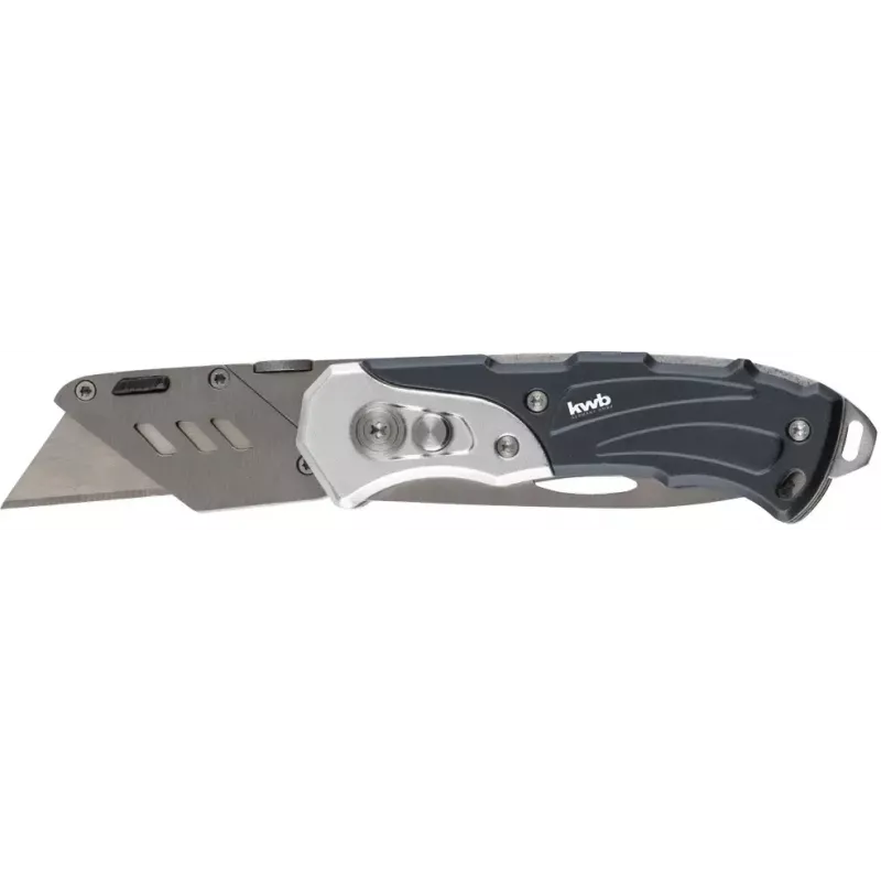 Multitool-Messer KWB 016910 Feststellbares Klingenmesser Schwarz Drop-Point