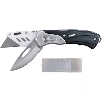 Multitool-Messer KWB 016910 Feststellbares Klingenmesser Schwarz Drop-Point